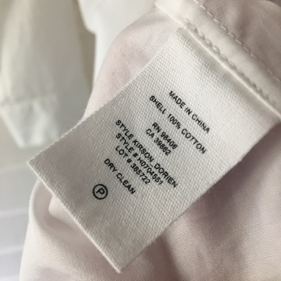 NEW Theory White Cotton Button Back Popover Tunic High/Low Hem Split Back Large - Picture 9 of 15